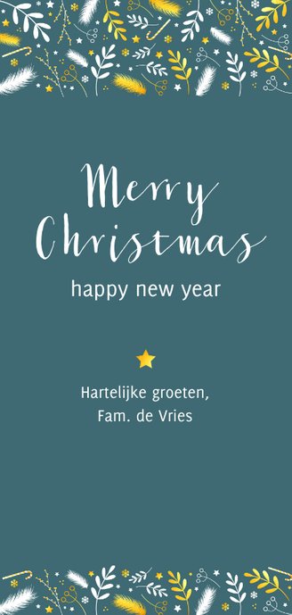 Kerst - Gouden rendier Achterkant