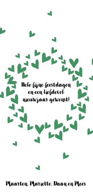 Kerst nieuwjaar hartenwolk eigen txt Achterkant