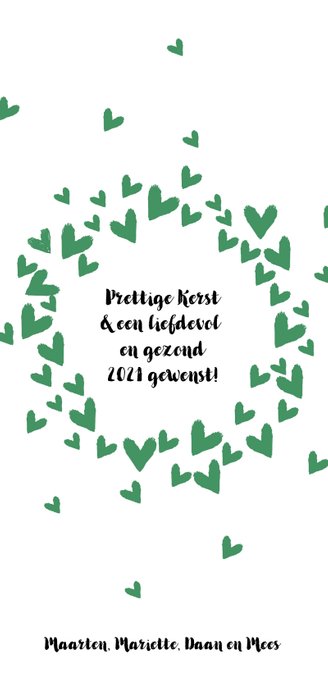 Kerst nieuwjaar hartenwolk eigen txt Achterkant