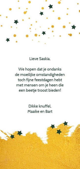 Kerst troostende woorden bij verdriet Achterkant