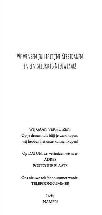 Kerst verhuizen sleutelboom wit - HR 3