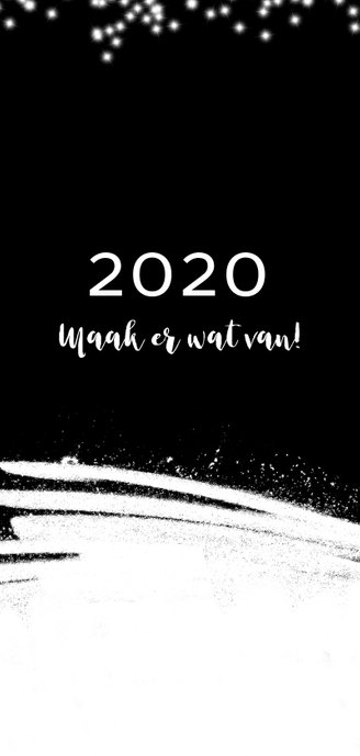 Kerstkaart 2020, met sneeuw, sterretjes en foto 2