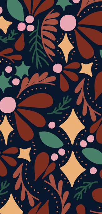 Kerstkaart 'JOY' dubbel met illustraties 2
