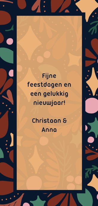 Kerstkaart 'JOY' dubbel met illustraties 3