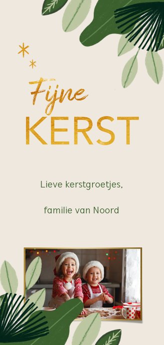 Kerstkaart jungle met aapje Achterkant
