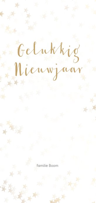 Kerstkaart kerstboom langwerpig goud - BK Achterkant