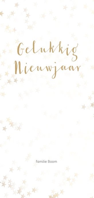 Kerstkaart kerstboom langwerpig goud - BK Achterkant