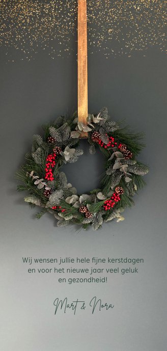 Kerstkaart kerstkrans klassiek 2