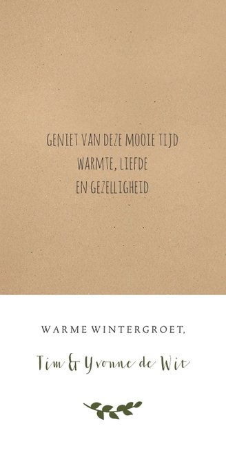 Kerstkaart kraft botanisch foto - BC Achterkant