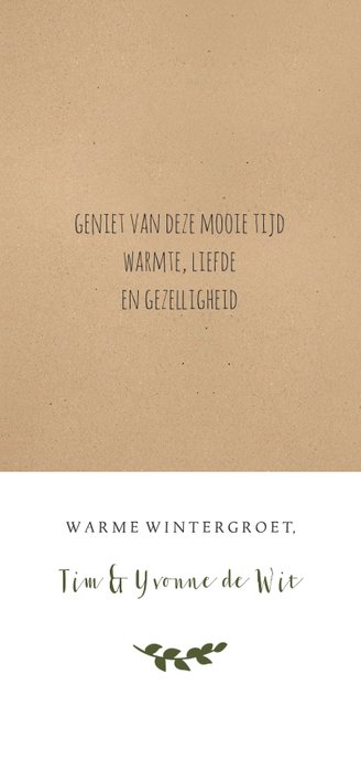 Kerstkaart kraft botanisch foto - BC Achterkant