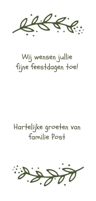 Kerstkaart lang, aanpasbare kleur - WW Achterkant