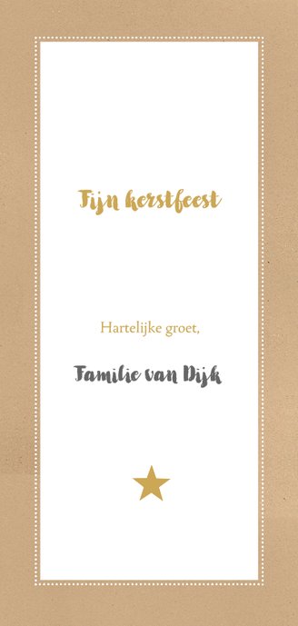 Kerstkaart langwerpig kraft typografie - BC Achterkant