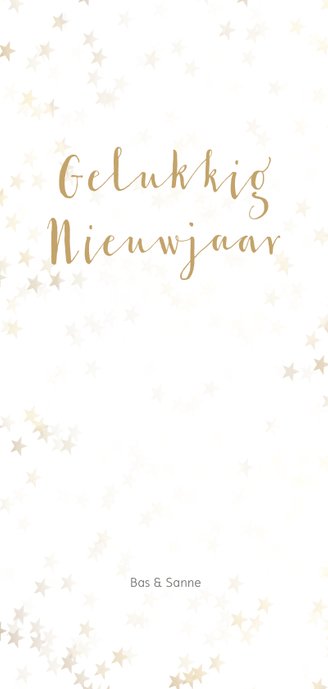 Kerstkaart langwerpig sneeuwvlok - Een gouden kerst Achterkant