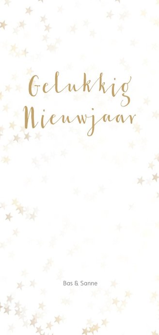 Kerstkaart langwerpig sneeuwvlok - Een gouden kerst Achterkant