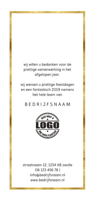 Kerstkaart 'Merry Christmas' met 2 foto's langwerpig Achterkant