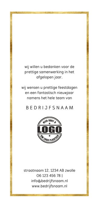 Kerstkaart 'Merry Christmas' met 2 foto's langwerpig Achterkant