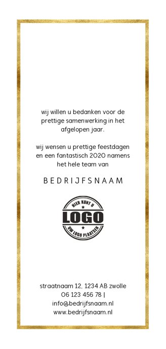 Kerstkaart 'Merry Christmas' met 2 foto's langwerpig Achterkant