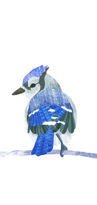 Kerstkaart met vogel en bloemen 2