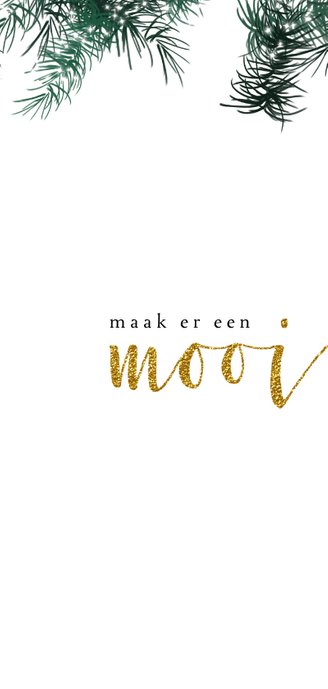 Kerstkaart modern 2020-2021, kersttakjes en 'geniet' 2