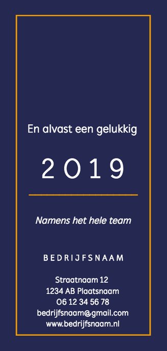 Kerstkaart modern goud met logo Achterkant