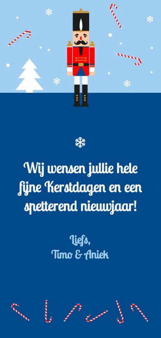 Kerstkaart Notenkraker Achterkant