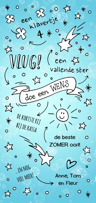 Kerstkaart sneeuw handgeletterd Achterkant