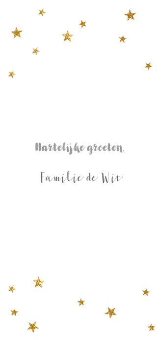 Kerstkaart sterretjes typografie langwerpig - BC Achterkant