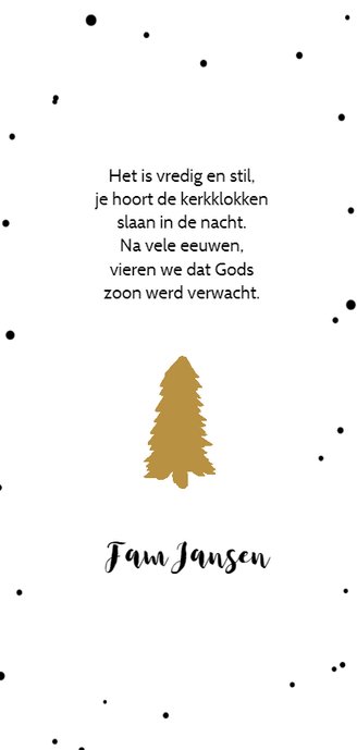 Kerstkaart stip en boom - HM Achterkant