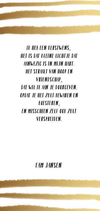 Kerstkaart streep foto -HM Achterkant