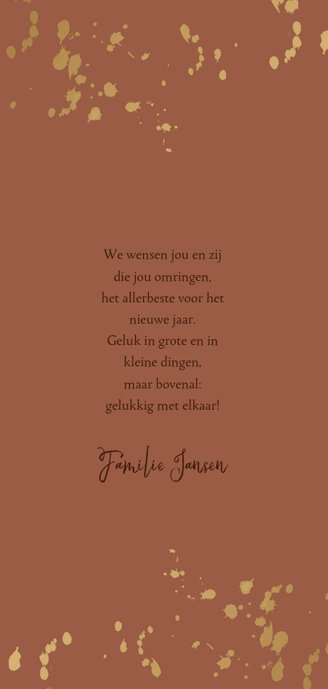 Kerstkaart verf goudlook - HM Achterkant