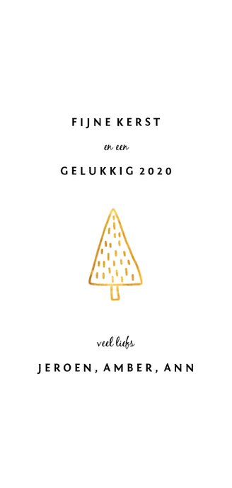 Kerstkaart warm wishes goudlook met foto Achterkant