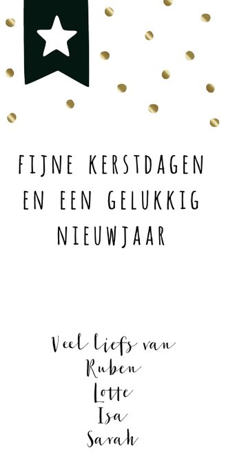 Kerstkaart zwartwit "Sparkle" Achterkant