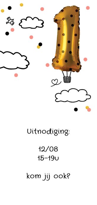 Kinderfeestje 1 jaar goud unicorn luchtballon 3