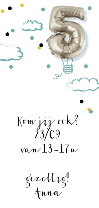 Kinderfeestje 5 jaar folie luchtballon 3