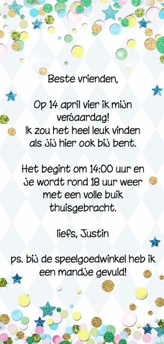 Kinderfeestje jongen suikerspin - LO Achterkant