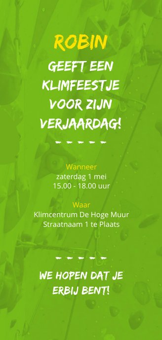 Kinderfeestje klimmuur Achterkant