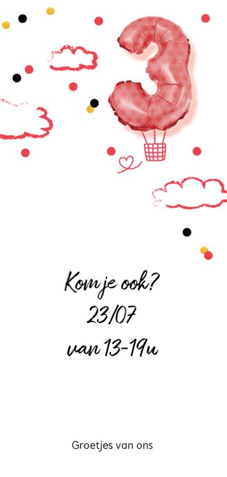 Kinderfeestje meisje drie jaar luchtballon 3