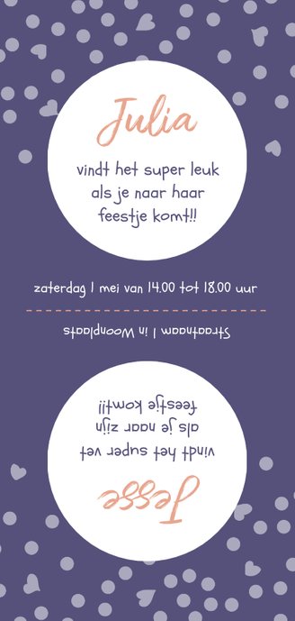 Kinderfeestje tweeling gedraaid Achterkant