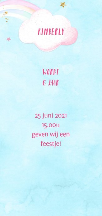 Kinderfeestje unicorn wolkje 2