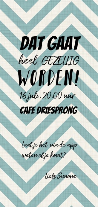Leuke uitnodigingskaart verjaardag met foto Achterkant