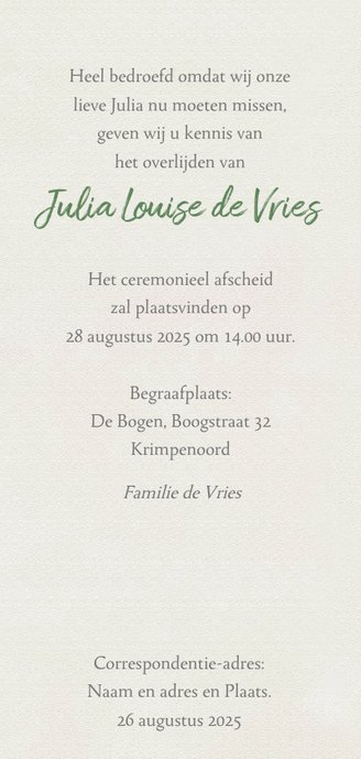Lieve rouwkaart met witte rozen op gewassen achtergrond 3