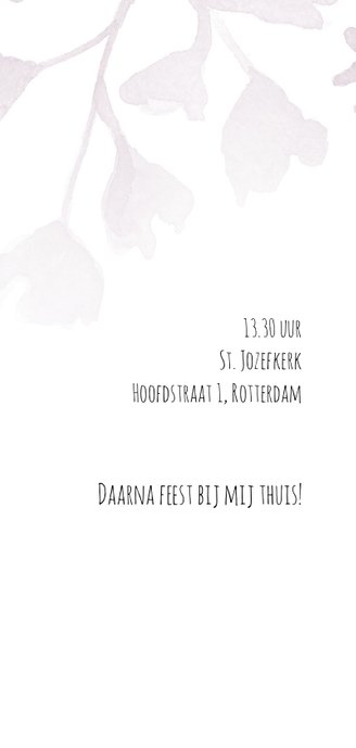 Lieve, stijlvolle communiekaart voor meisje met bloemen 2