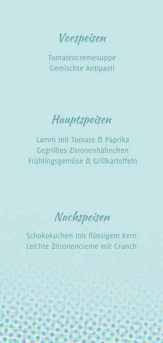 Menükarte - Hände Rückseite