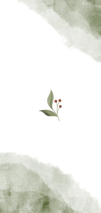 Menükarte zur Hochzeit Aquarell & Zweige Rückseite