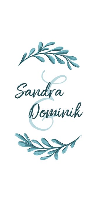 Menükarte zur Hochzeit mit gemalten Zweigen lang 2