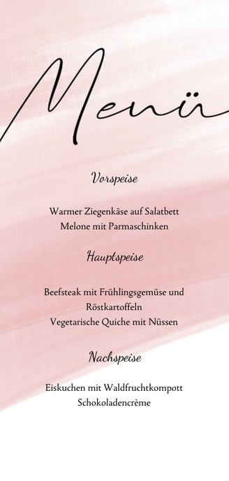 Menükarte zur Konfirmation Linienzeichnung Rückseite