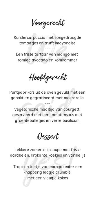 Menukaart bruiloft botanisch met foto 3
