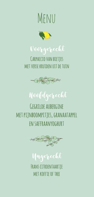 Menukaart citroenen en olijven 3