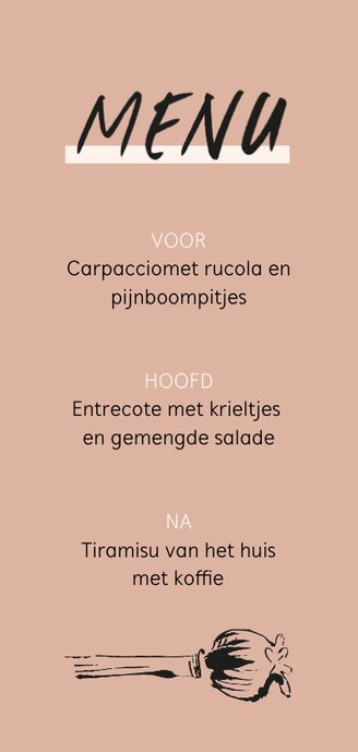 Menukaart vintage klaprozen Achterkant