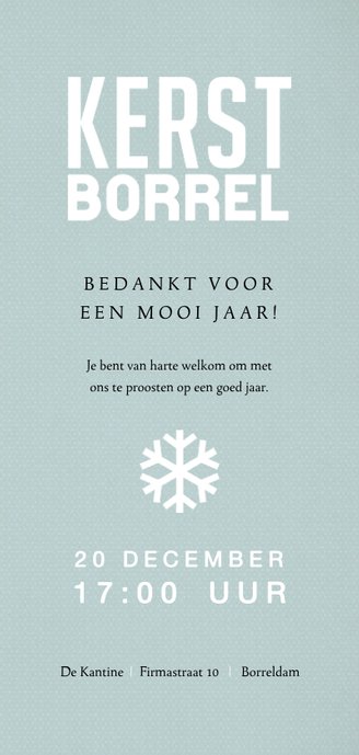 Modern vormgegeven uitnodiging kerstborrel 3